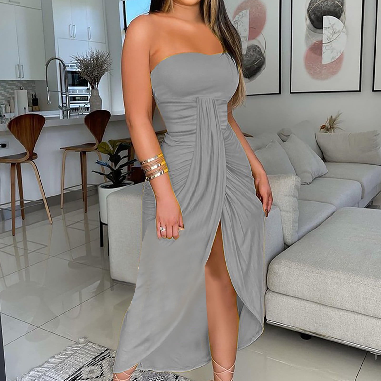 tight long dress with split