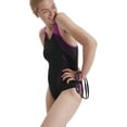 thumbnail image 3 of Traje de baño Speedo  Mujer Plastisol Laneback Negro 811389C-733, 3 of 10