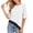 Beige, variant on Women's Summer Blouse High Low Lace Hemline T-Shirt Crewneck Short Sleeves Tees Casual Tunic Tops Fashion Clothes (White, Size L)