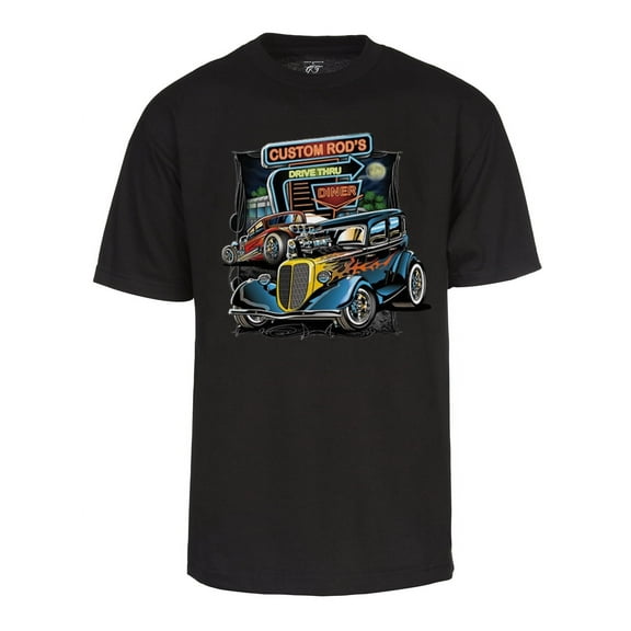 Men's Custom Hot Rods Short-Sleeve T-Shirt - Black - Medium