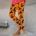 thumbnail image 2 of FAWUUDO Women's Halloween Print Leggings Yoga Pants for Fitness Jogging Gymnastics Orange, 2 of 5