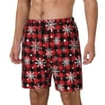 thumbnail image 1 of Balery Buffalo Plaid Snowflakes Bañador para hombre, shorts de playa de secado rápido con entrepierna y forro de compresión-Medium, 1 of 6