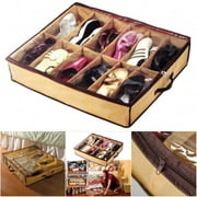 Kiapeise Convenient New Style Hot Home Storage Shoes Organizer 12 Cells Under Bed Bag Foldable Closet Drawer Box