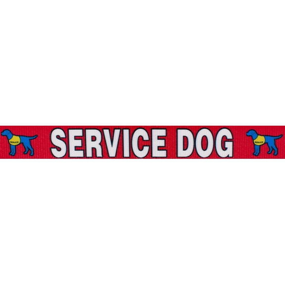 Country Brook Design - Red Service Dog Polyester Webbing (1/2 Inch, 10 Yards)