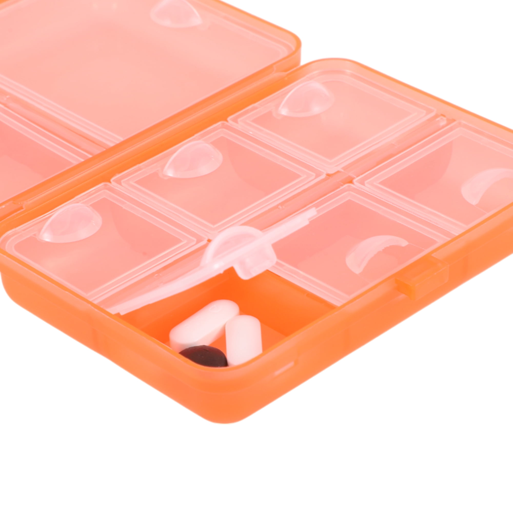 Unique Bargains 9 Grids Double Layer Pill Case for Travel 1 Pc Orange