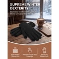 thumbnail image 6 of Gustave Men Women Thermal Insulated Winter Warm Gloves Touch Screen Texting Gloves Elastic Cuff Soft Knit Wool "Black", 6 of 8