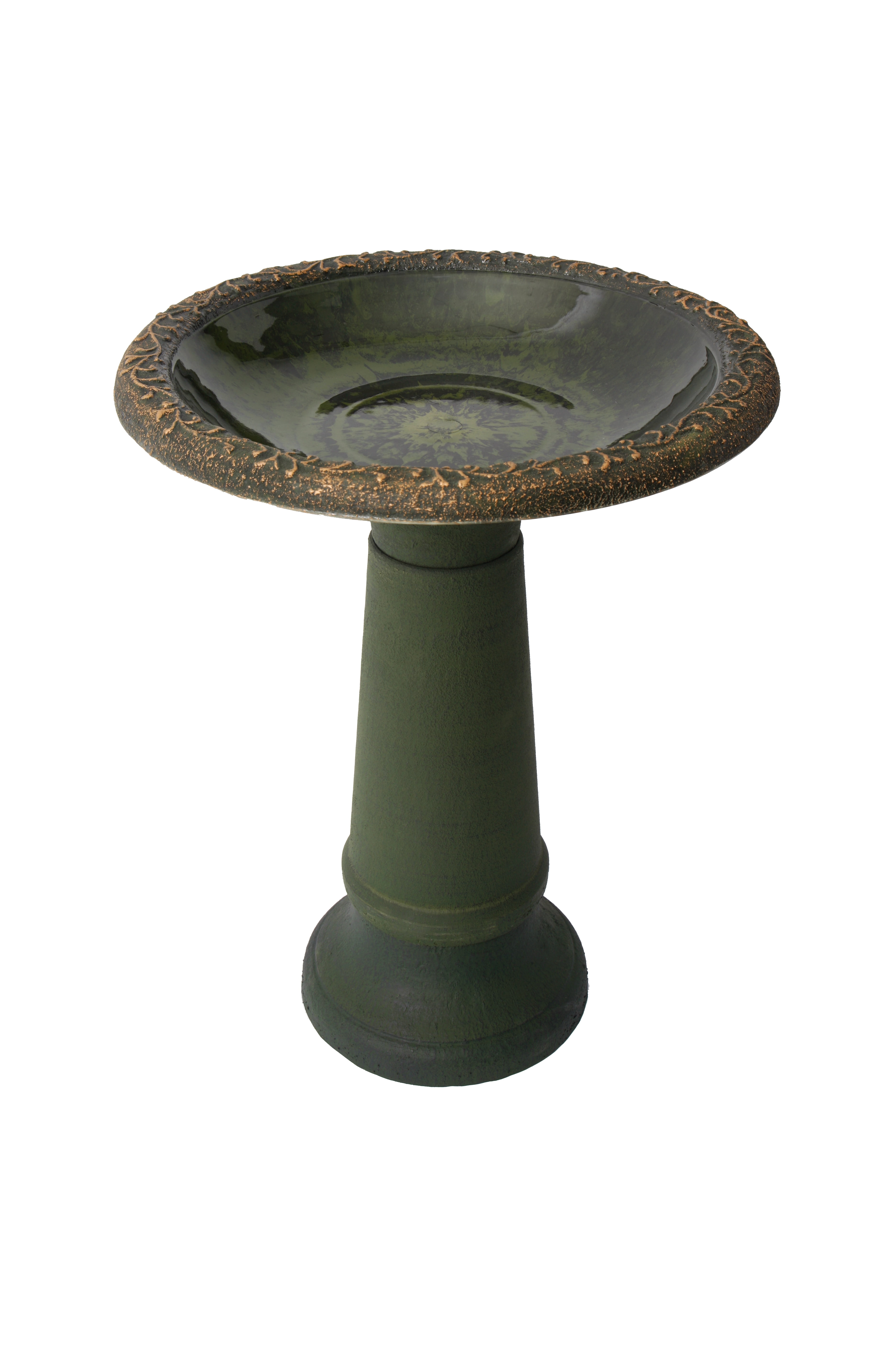 Algreen Birdbath Green Marble 20x25"