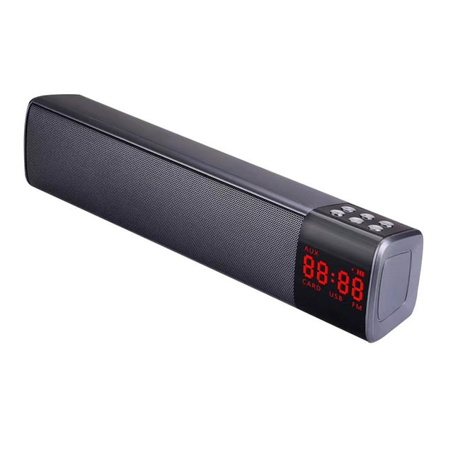 Flmtop S2028 Haut-Parleur Sans Fil 2.0 Canaux Compatible Bluetooth avec Radio FM et Caisson de Basses, Noir