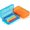 Orange, Blue, variant on - Clear Pencil Boxes, 2 Pack, Orange/Blue, Snap-Tight Lid, Plastic Pencil Box Organizer, 7.9"x4.5"x2.4"