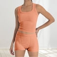 thumbnail image 5 of Aihuaihua Women's Casual Solid Color Slim Fit Tank Top and High Waist Shorts Two Piece Summer Outfit, 5 of 9