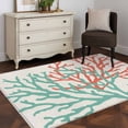 thumbnail image 3 of 2.7'x5' Area Rugs, Teal Red Coral Indoor Outdoor Area Rug for Living Room Bedroom, Summer Ocean Nautical Coastal Rustic Burlap Washable Bathroom Rugs Kitchen Floor Carpet Mats Home Decor Aesthetic, 3 of 8