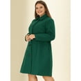 thumbnail image 2 of GRACE & GRANDEUR Manteau Long pour Femme Grande Taille, Caban Long à Simple Boutonnage avec Ceinture Vert 3X, 2 of 5