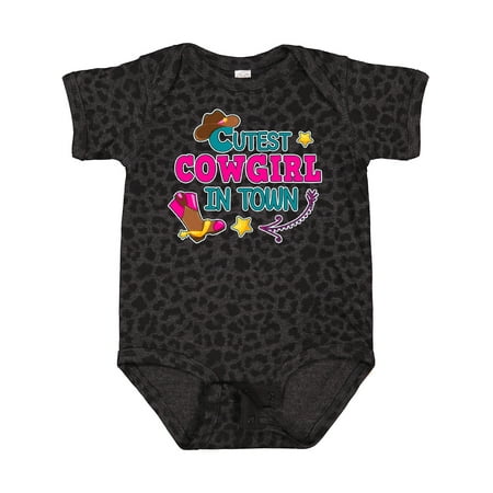 

Inktastic Cutest Cowgirl in Town with Cowgirl Hat and Boots Gift Baby Girl Bodysuit