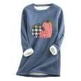 thumbnail image 3 of ICHUANYI liquidación mujer sudadera de lana gruesa manga larga estampado terciopelo cálido cuello redondo ropa interior Tops ICHUANYI WER202308174851, 3 of 3