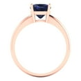 thumbnail image 4 of 2 ct Cushion Cut Simulated Blue Sapphire Solitaire Engagement Ring for Women in 18K Rose Gold, 4 of 5
