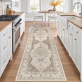 thumbnail image 5 of UERMEI 3'x8' Washable Runner Rugs for Entryway Kitchen Hallway Bedroom Bathroom Home Decor Carpets, Non-slip Indoor Rug, Vintage Floral Boho Printed Carpet, Brown, 5 of 8