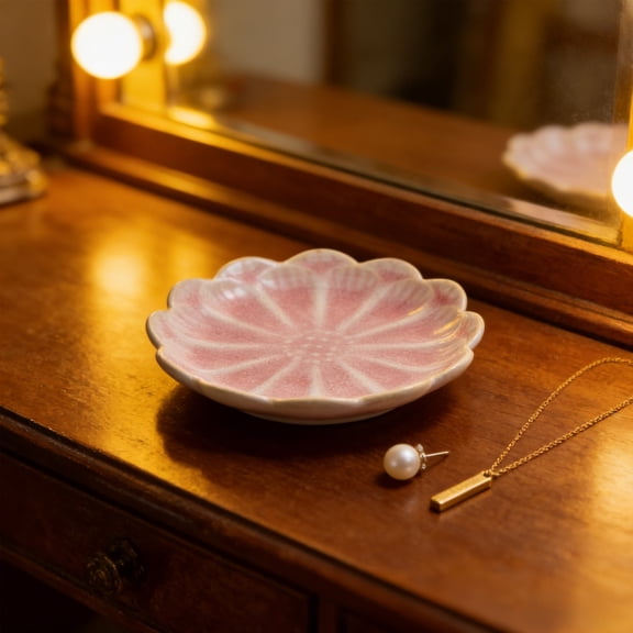 Ceramic Ring Dish, Jewelry Tray for Necklace, Small Trinket Bowl, Leaf Shaped Catchall Tray for Keys, Earrings, Home Decor