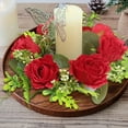 thumbnail image 6 of Candle Holder Rose Spring Wreaths For Front Door Outside Flower Wreath With Hydrangea Candle Rings Wreaths Artificial Home Wedding Centerpieces Decor For Holiday Stick Candle Holder, 6 of 6