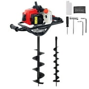 XtremepowerUS 63cc Gas Powered Auger Post Hole Digger With 4" & 8" Bit, EPA Approved 2 Stroke Motor, 3/4" Shaft