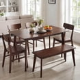 thumbnail image 2 of Costway Rectangle Dining Table for 4-6 People, 47” Kitchen Table wirh Rubber Wood Legs Walnut, 2 of 10