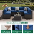 thumbnail image 4 of LazySunsets 7-Piece Outdoor Patio Furniture Set, Wicker Rattan Sectional Sofa Conversation Sets, Navy Blue, 4 of 8