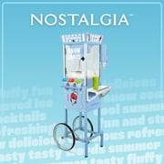 Nostalgia 54-Inch Retro Snow Cone Maker Cart and Shaved Ice Machine with Side Shelf, Blue