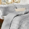 thumbnail image 6 of Tufted Boho Comforter Set Queen Size - Light Grey Boho Bed Set, GentleSoft™ 3 Pieces Farmhouse Shabby Chic Embroidery Bedding, Gifts for Woman, Soft Jacquard Queen Comforter for All Seasons, 6 of 8