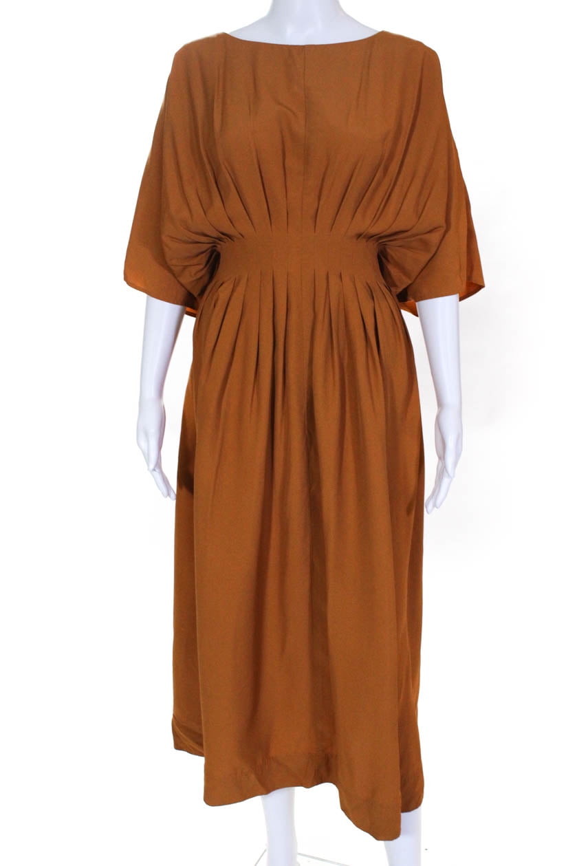 amber pleated dress