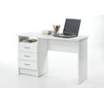 thumbnail image 4 of Tvilum Whitman 3 Drawer Office Desk with 1 Shelf for Adults, White, 4 of 21