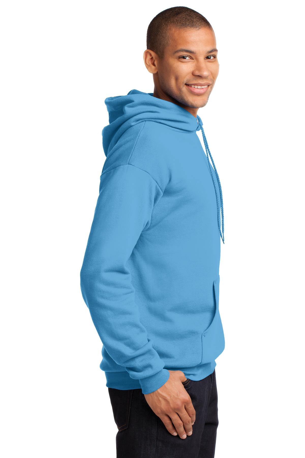 Port & Company Core Fleece Pullover Hooded Sweatshirt-3XL (Aquatic Blue)