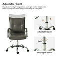 thumbnail image 2 of Faux Leather Home Office Desk Chair Adjustable Swivel Computer Chair Metal Legs Arms Backrest Task Chair Grey, 2 of 8