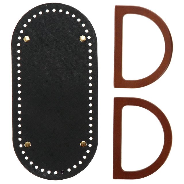 Bag Handles with PU Base DIY Knitting Craft Accessories for Handmade Handbags, Clutches, and Birthday Gifts for Craft Lovers