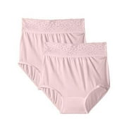 Bali Women`s Lacy Skamp Brief,2744,5,Rosewood (Pack of 2) 2 Rosewood