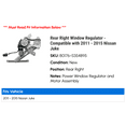 thumbnail image 2 of Rear Right Window Regulator - Compatible with 2011 - 2015 Nissan Juke 2012 2013 2014, 2 of 2