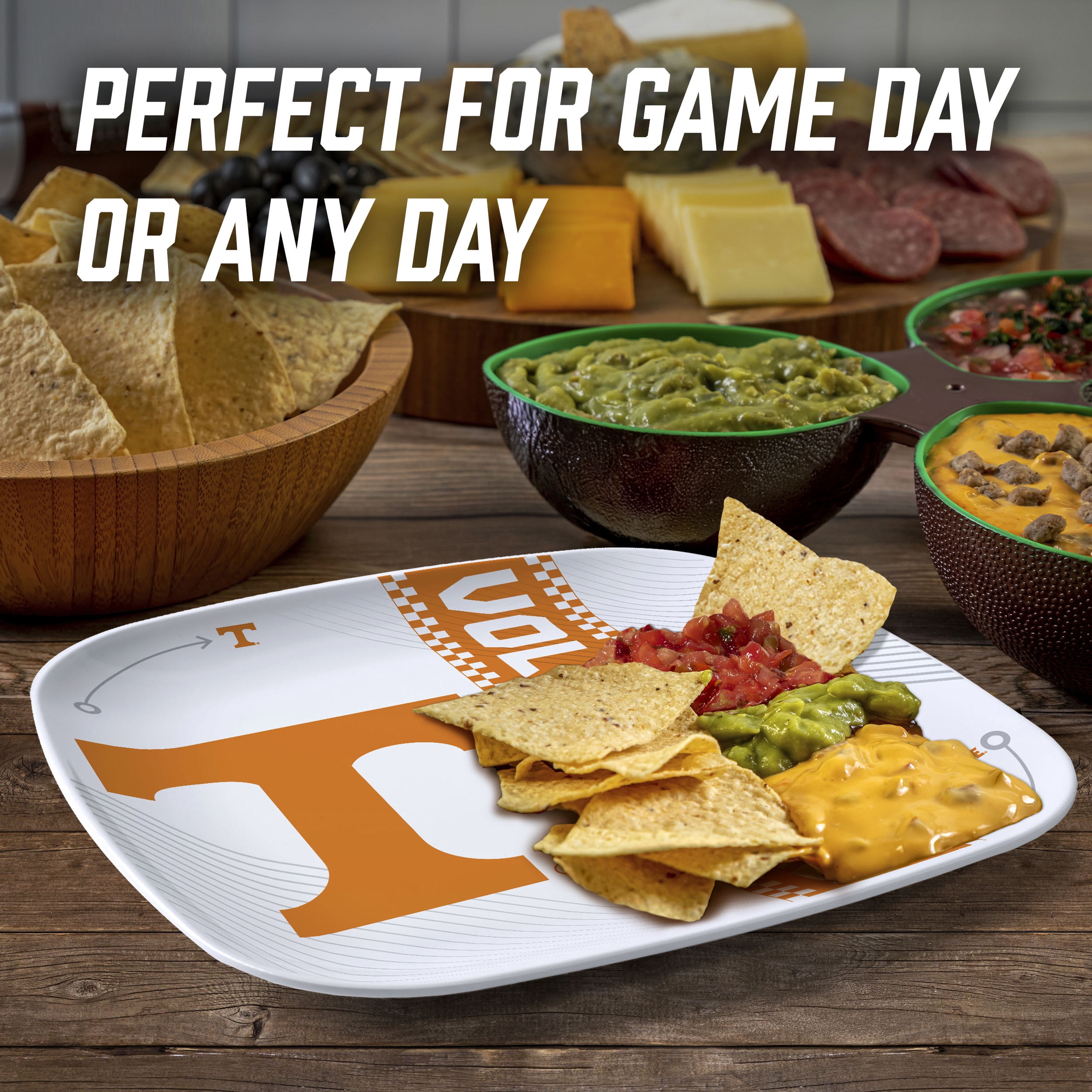YouTheFan NCAA Tennessee Volunteers Large Party Plate