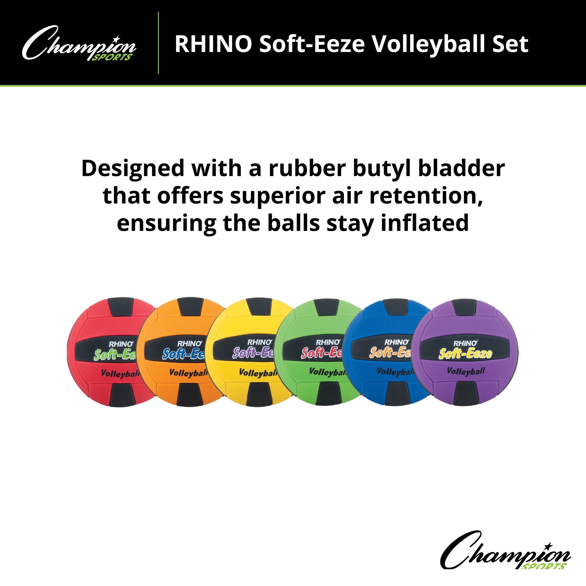 Champion Sports RS2SET Rhino Softeeze Volleyball Set 7.5 H x 29.0 L x 5.5 W