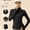 Black, variant on Women's Long Sleeve Yoga Jacket - Slim Fit Polyester & Elastane, Stand Collar, Solid Color, Knit Fabric, All-Season, Zipper Closure - For Yoga, Gym & Running - Suitable for Women