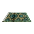 thumbnail image 2 of Ahgly Company Machine Washable Indoor Round Persian Turquoise Blue Traditional Area Rugs, 7' Round, 2 of 4