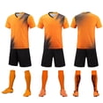 thumbnail image 4 of Landzoo Kids Boys Girls Outfit Set Graphic Print Short Sleeve Crew Neck T-Shirt With Active Shorts Outfit Summer Quick Dry Toddler Boys Set Size 10-11 Years Orange, 4 of 4