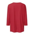 thumbnail image 5 of WTOBBY Women's Round Neck Halloween Printed Fashion Top with 3/4 Sleeve, Casual Loose Fit Blouse for Fall Season, Comfortable Daily Wear Apparel and Holiday,Red M, 5 of 5