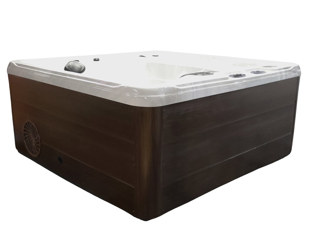 Dr. Wellness Cold Series CS-6 – Three Person Dual Chill and Heat Zone Spa with 25 Therapy Jets and Digital Controls – Sterling Acrylic Interior and Mocha Exterior Cabinet