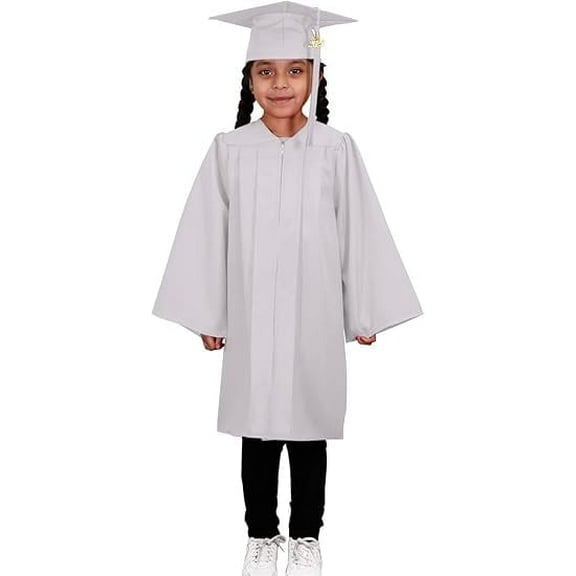 CLERKMANS Preschool Kindergarten Graduation Matte Durable Gown, Cap and Tassel Set, Child