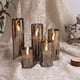 thumbnail image 4 of Eywamage Paquete de 5 velas sin llama de vidrio gris con control remoto, velas votivas de pilar LED altas y delgadas, batería incluida, 4 of 5