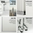 thumbnail image 4 of VIGO Zenith 34 in. W x 74 in. H Frameless Fixed Shower Screen Door in Chrome with 3/8 in. (10mm) Fluted Glass, 4 of 10