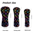 thumbnail image 6 of Uorisanigo Golf Club Head Covers, Premium PU Leather Golf Driver/Fairway Wood/Hybrid Headcover 3 PCS Colorful Dog Paws Headcovers Set for Club Protective, Abrasion-Resistant, 6 of 7