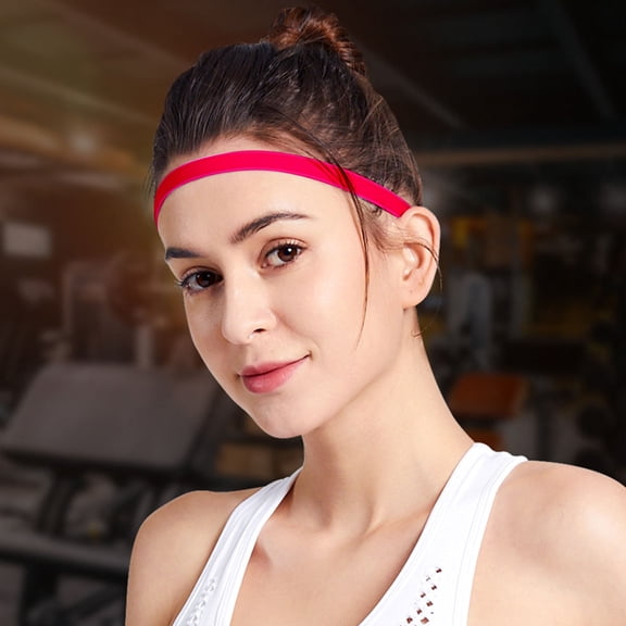IMIKEYA 5-Pack Red Elastic Stretch Headbands for Sports, Workout, Fitness, Running, Yoga, and Active Lifestyle