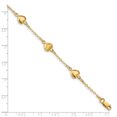 thumbnail image 3 of 14K Yellow Gold Brushed & Polished Hearts Bracelet, 3 of 7