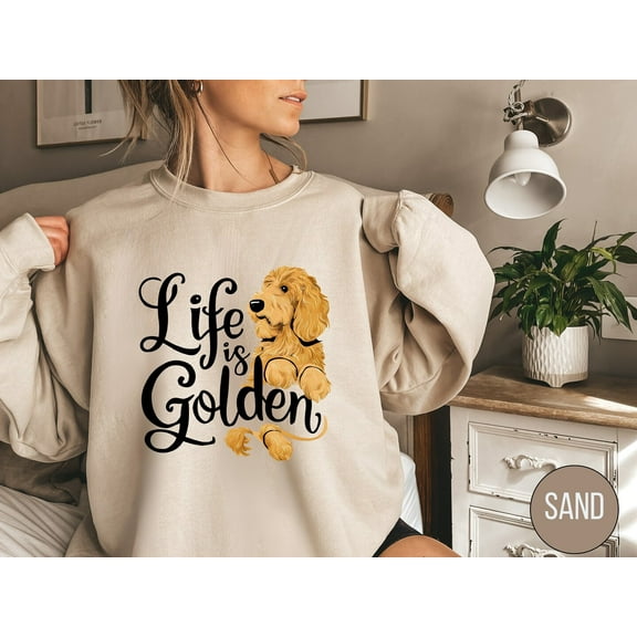Velto Golden Doodle Sweatshirt, Life is Golden Shirt, Golden Doodle Mom Sweater, Doodle Mama Crewneck, Golden Doodle gifts, Golden Doodle mama All Size S-3XL
