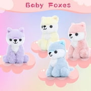 MaoGoLan 5Pcs 20 Fox Stuffed Animals Fox Plush Toy Stuffed Mommy Fox with 4 Babies