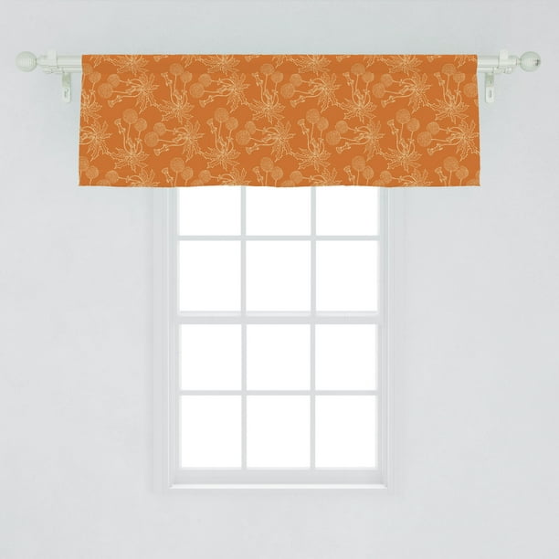 Burnt Orange Window Valance Dandelions Poppies And Wildflowers Burnt Orange Window Valance Dandelions